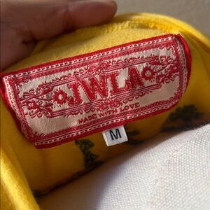 Johnny Was JWLA Yellow Embroidered Hooded Dress Boho Floral Bird Medium